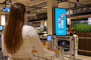 Digital signage supermarkten