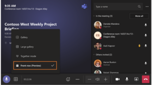 Microsoft Teams Front Row